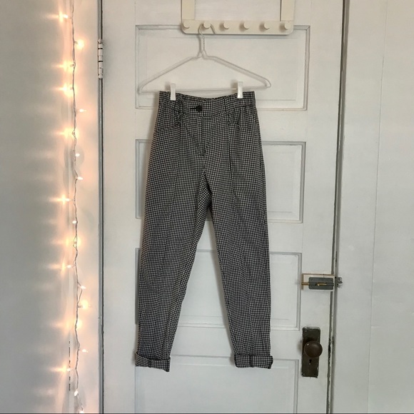 UO Tapered Plaid Checkered Mom Pants - Picture 2 of 5